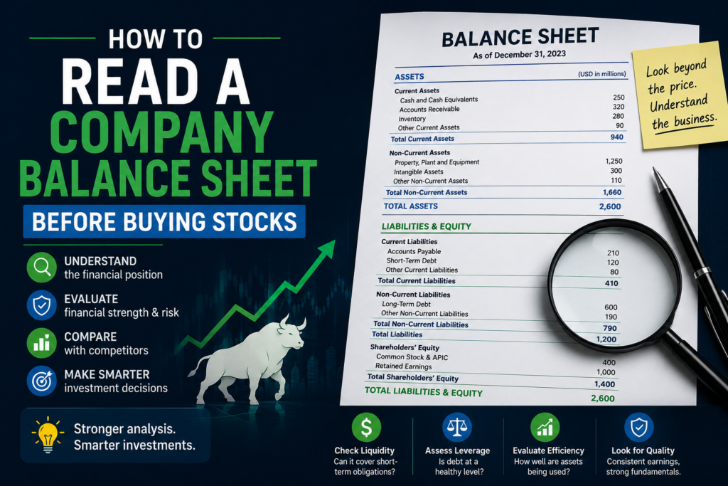 how to read a balance sheet