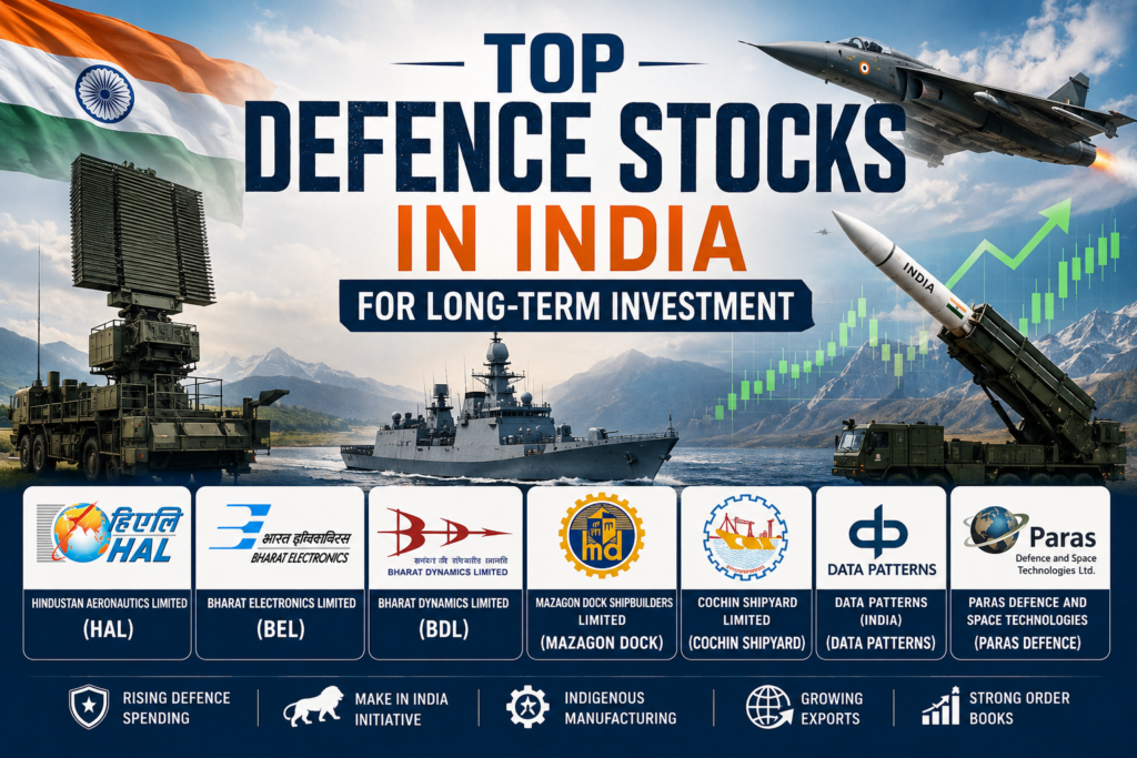 Top Defence Stocks in India including HAL BEL BDL Mazagon Dock and Paras Defence